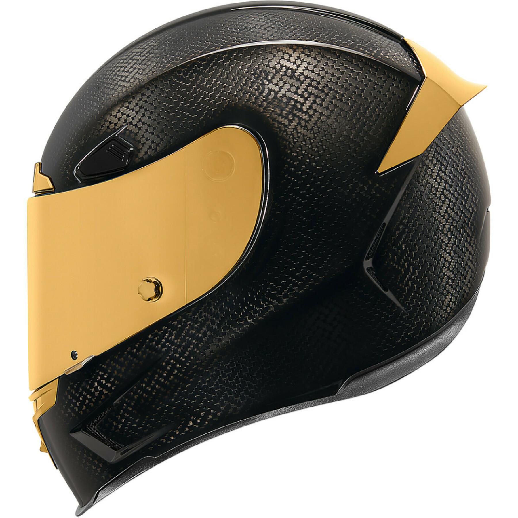 Casco de moto integral dorado Icon afp carbon