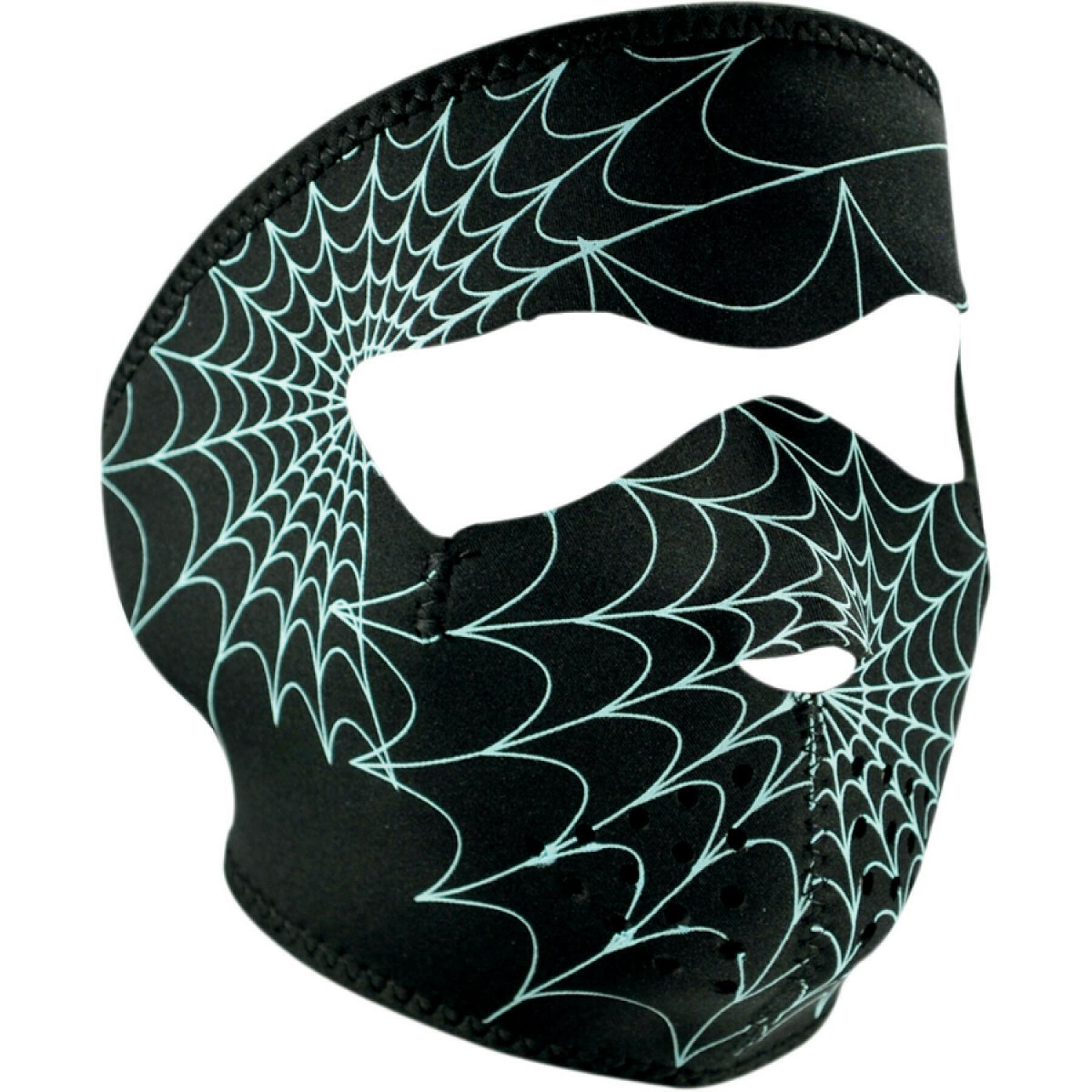 Pasamontañas para motos Zan Headgear full face glow-in-the-dark spider web