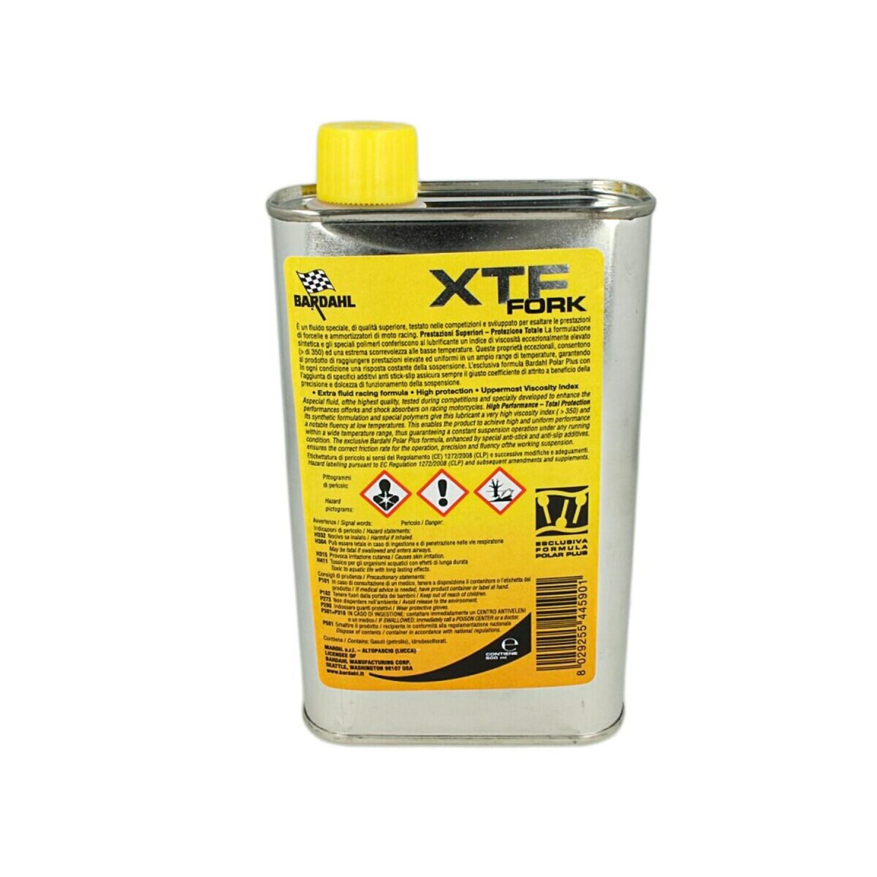 Aceite de horquilla sintético Bardahl XTF polar plus racing VI350 500 ml