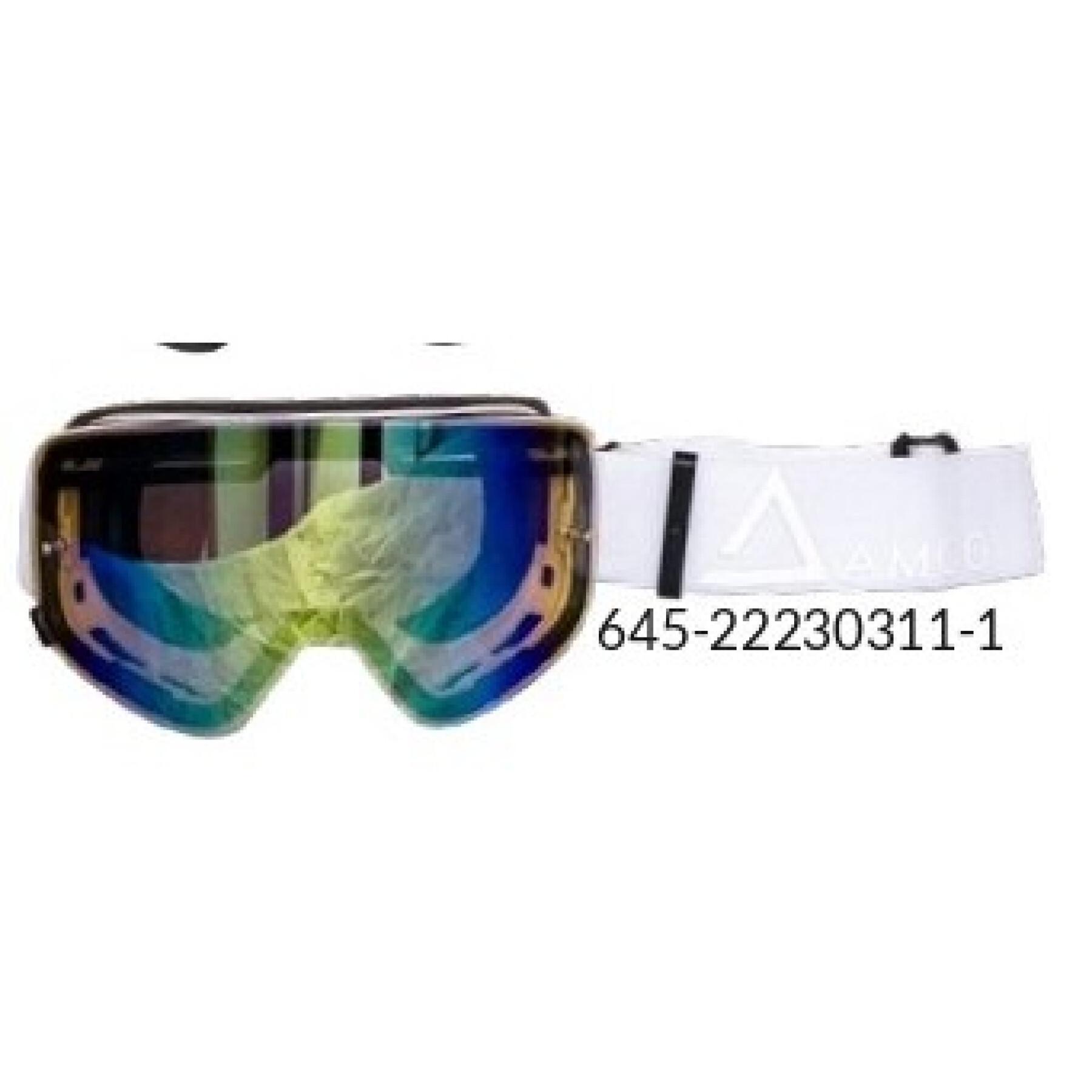 Gafas de cross para moto con lente de espejo dorada Amoq Vision Magnetic