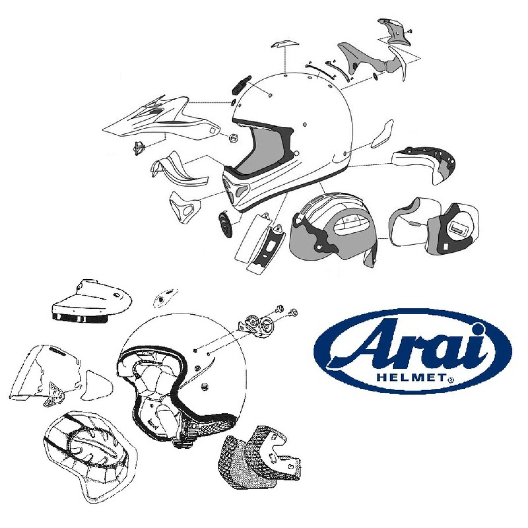 Ventilación lateral del casco de la moto Arai MX-V Metal Offroad