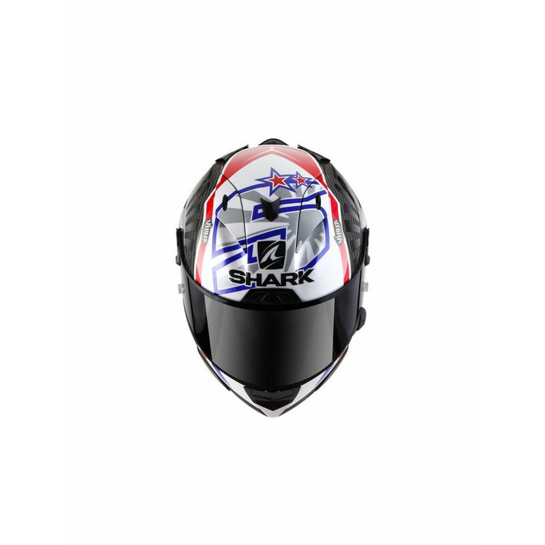 Casco de moto integral Shark race-r pro carbon zarco GP Francia 2019