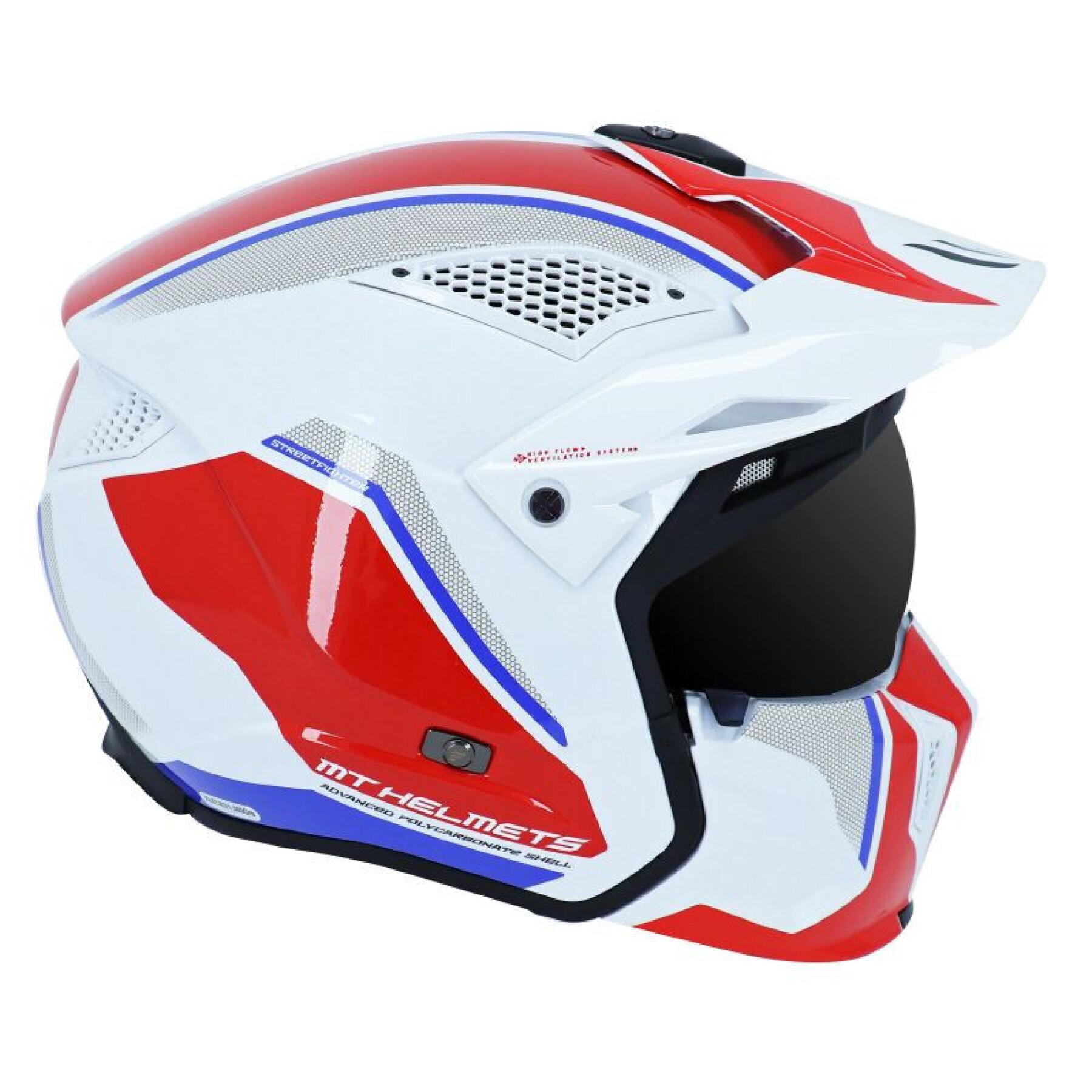 Casco oscuro convertible de pantalla única con mentonera desmontable MT Helmets MT STREetFIGHTER SV SKULL(entregado con una pantalla azul adicional)