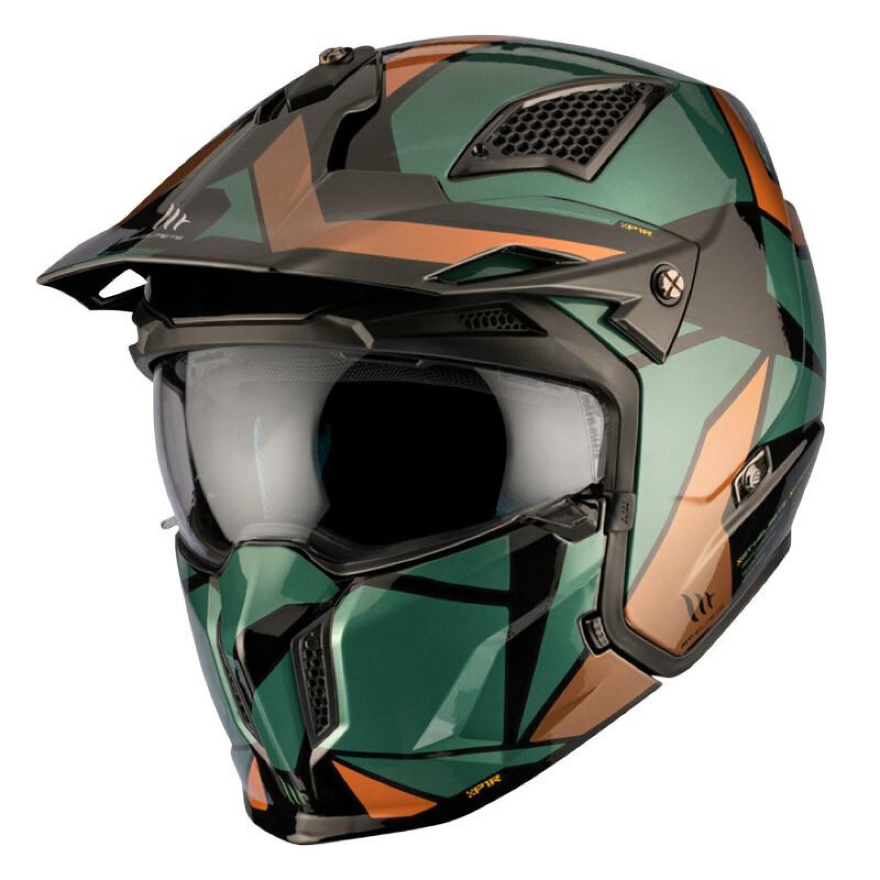 Casco de motocross monocasco convertible con mentonera desmontable MT Helmets Streetfighter Sv P1R (Ece 22.06)