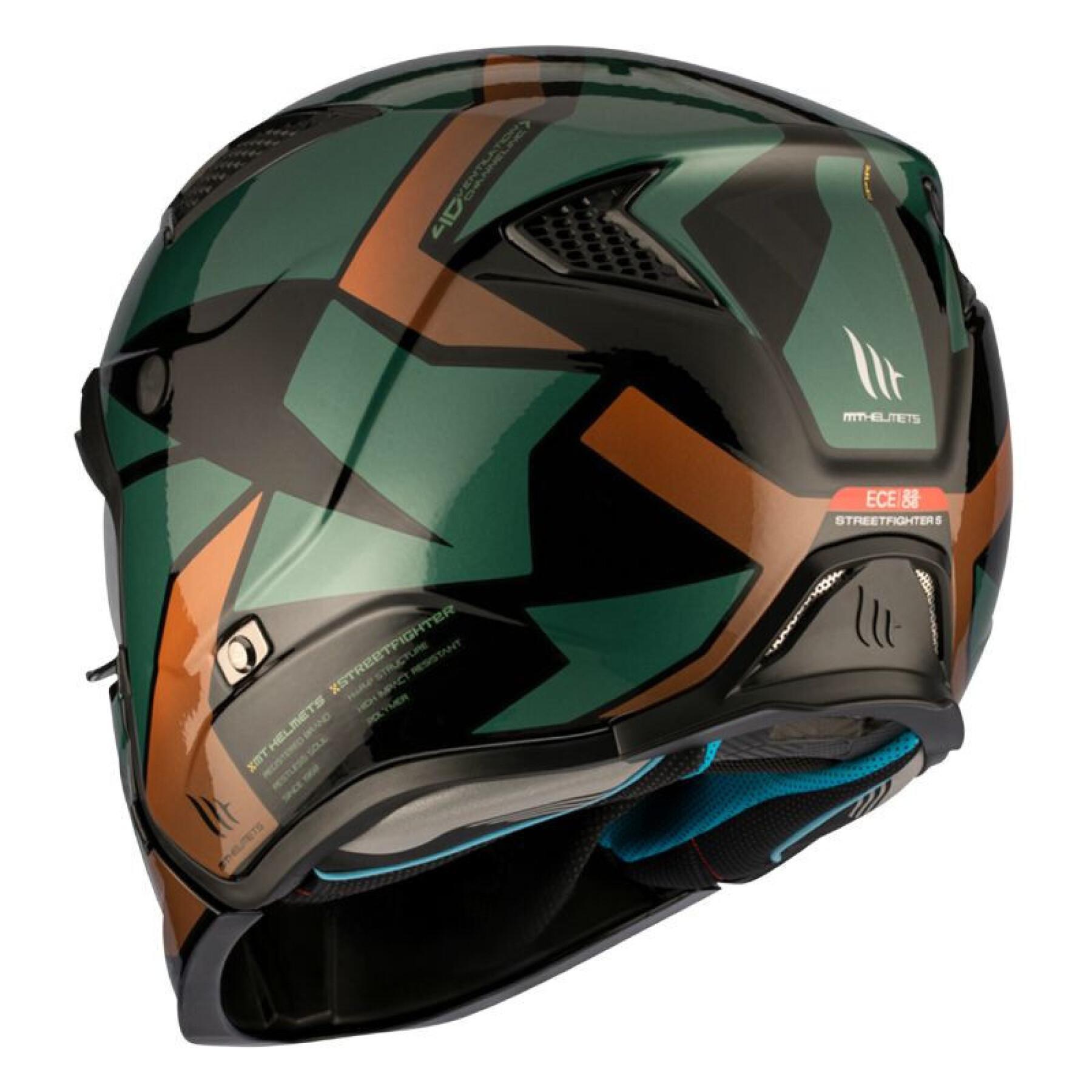 Casco de motocross monocasco convertible con mentonera desmontable MT Helmets Streetfighter Sv P1R (Ece 22.06)