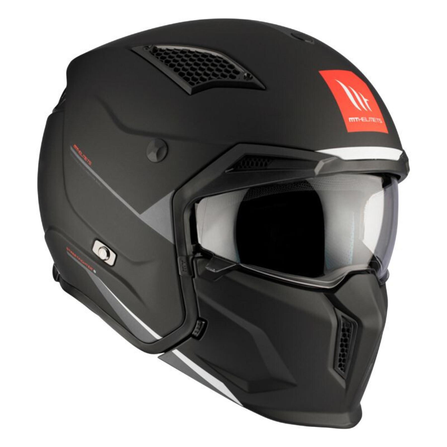 Casco de motocross monocasco convertible con mentonera desmontable MT Helmets Streetfighter Sv (Ece 22.06)