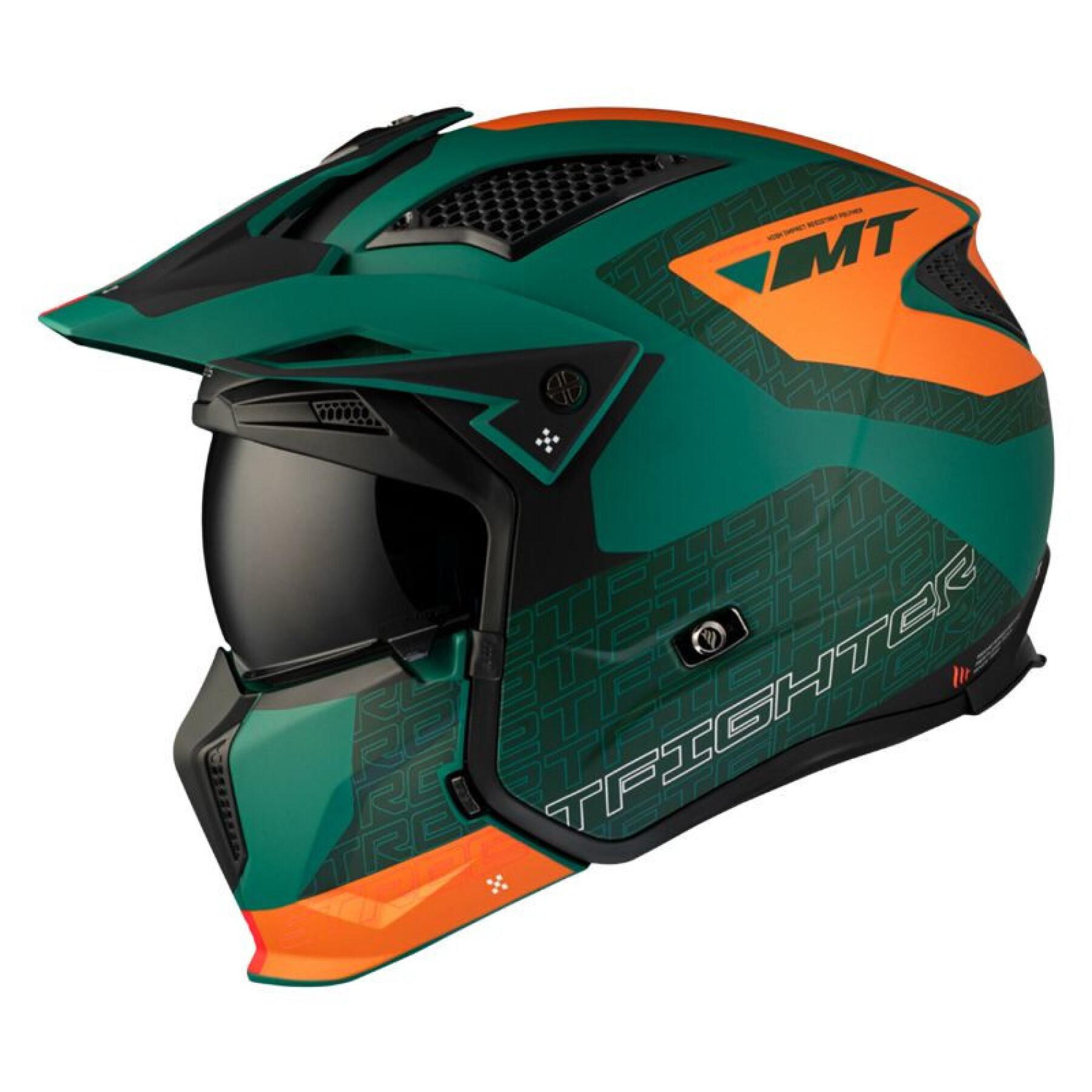 Casco de motocross monocasco convertible con mentonera desmontable MT Helmets Streetfighter Sv Totem C6 (Ece 22.06)