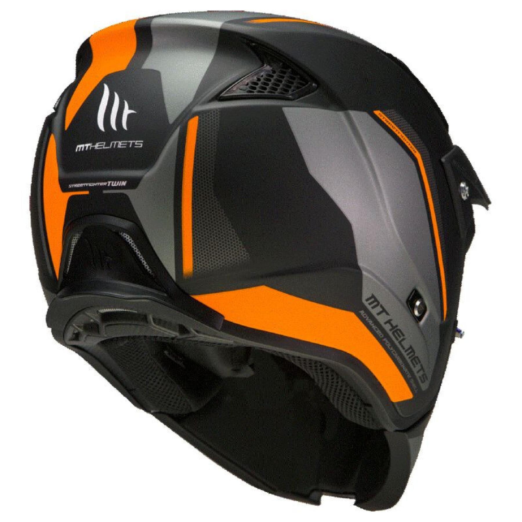 Casco de motocross monocasco convertible con mentonera desmontable MT Helmets Streetfighter Sv Twin C4 (Ece 22.06)