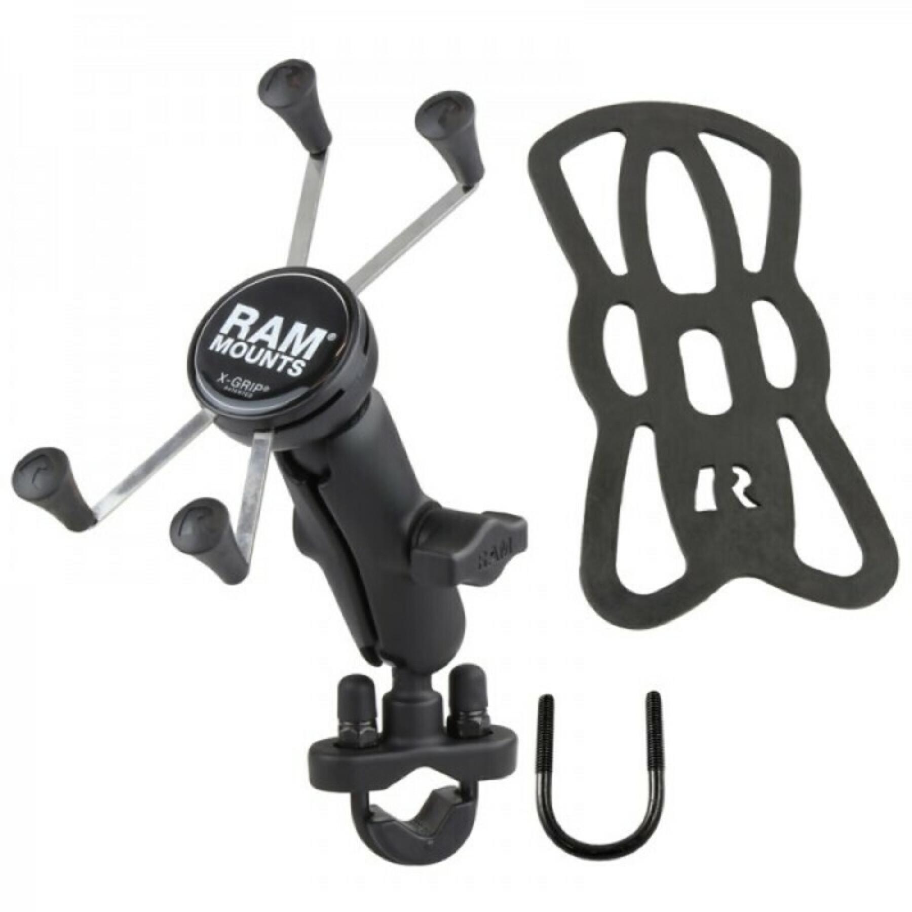 Soporte de manillar de brazo medio para smartphones de moto RAM Mounts X-Grip®