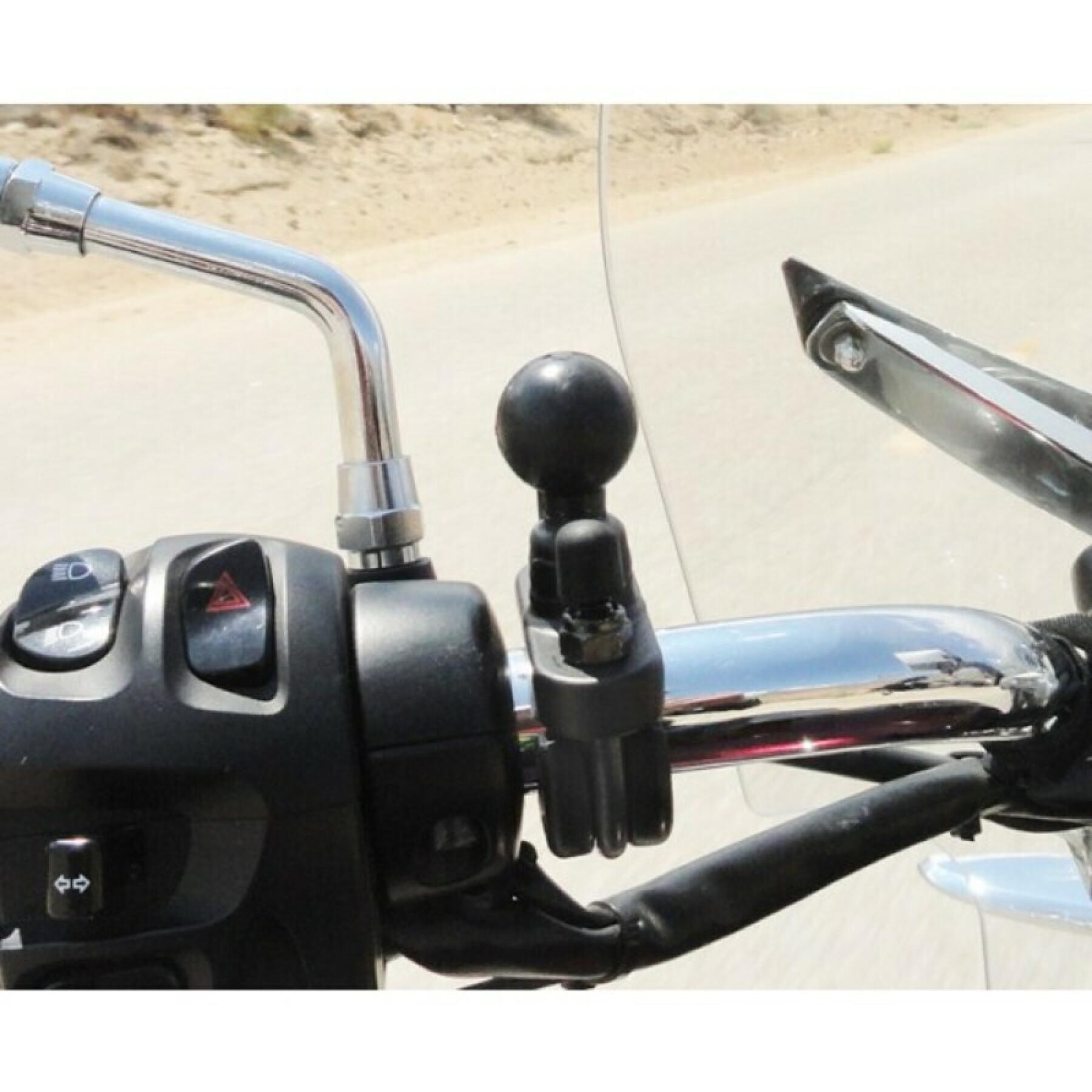 Soporte de smartphone para motos con montaje en forma de U en tubos de bola b RAM Mounts