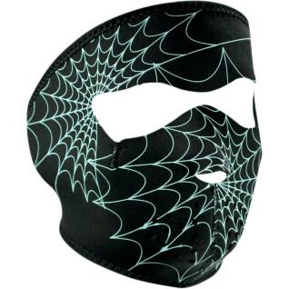 Pasamontañas para motos Zan Headgear full face glow-in-the-dark spider web
