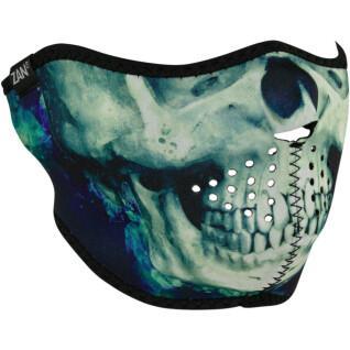 Pasamontañas de media moto Zan Headgear paint skull