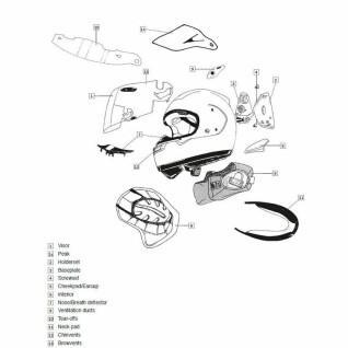 Ventilación para cascos de moto integrales Arai Duct-5 IOM 2016