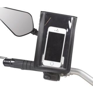 Soporte para smartphone de moto en el espejo retrovisor con cargador Chaft